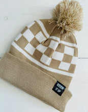 Load image into Gallery viewer, Tan Check Beanie