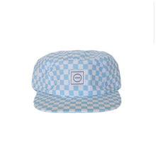 Load image into Gallery viewer, Cotton 5-panel Hat, Blue Check
