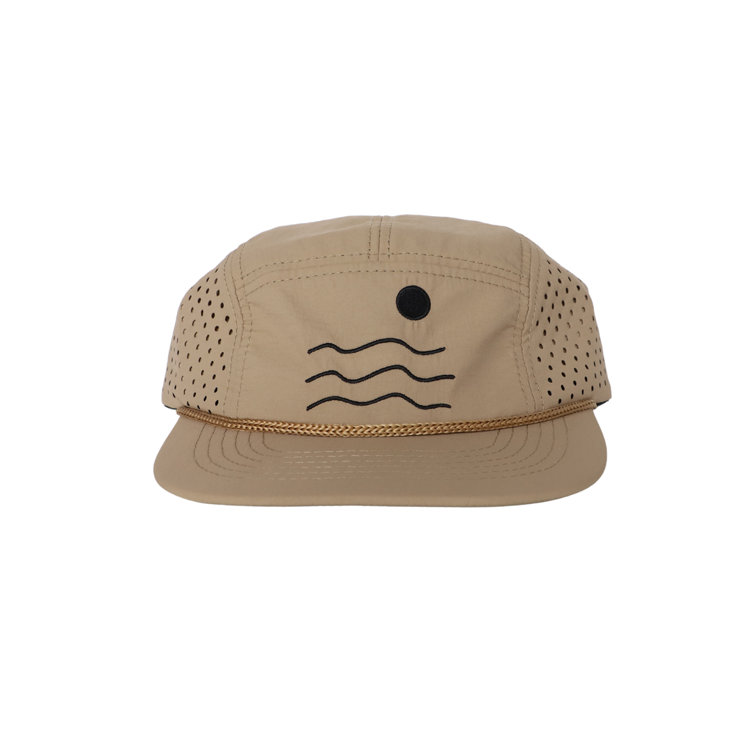 Nylon Five-Panel Hat in Dune